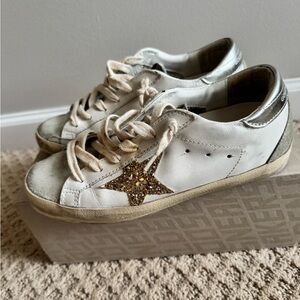 Golden Goose Superstar - Gold Glitter Star